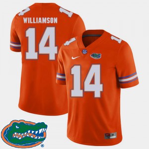 #14 2018 SEC Mens College Football Orange Chris Williamson Gators Jersey 801501-834