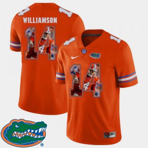 Chris Williamson Gators Jersey #14 Mens Orange Football Pictorial Fashion 275113-856