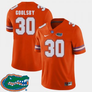 DeAndre Goolsby Gators Jersey Orange #30 College Football For Men's 2018 SEC 333801-711