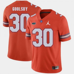 Men #30 Jordan Brand Replica 2018 Game DeAndre Goolsby Gators Jersey Orange 522368-746