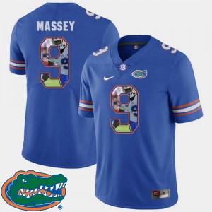 Dre Massey Gators Jersey Men's Royal #9 Football Pictorial Fashion 929402-860