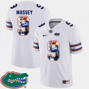 Football #9 Mens White Pictorial Fashion Dre Massey Gators Jersey 223206-707