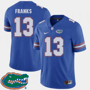 College Football Men Feleipe Franks Gators Jersey 2018 SEC #13 Royal 726053-432