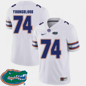 Jack Youngblood Gators Jersey White College Football 2018 SEC Men's #74 696386-973