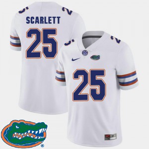 Jordan Scarlett Gators Jersey #25 For Men White College Football 2018 SEC 264555-702