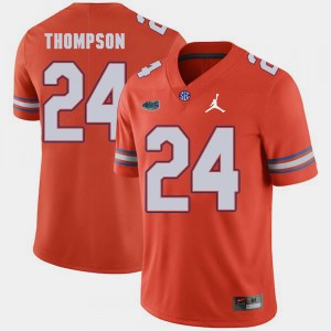 Jordan Brand #24 Mark Thompson Gators Jersey Men Orange Replica 2018 Game 794958-627