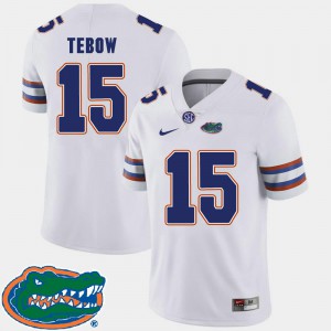 For Men's White College Football Tim Tebow Gators Jersey #15 2018 SEC 521756-214
