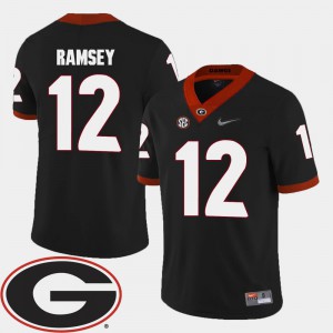 Mens 2018 SEC Patch College Football Brice Ramsey UGA Jersey #12 Black 693914-386