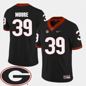 Corey Moore UGA Jersey #39 College Football 2018 SEC Patch Mens Black 360169-327