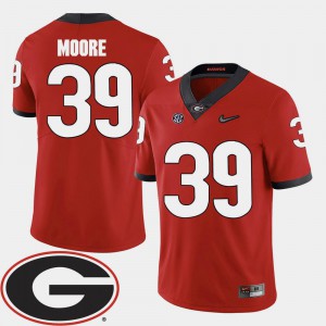 Corey Moore UGA Jersey Mens College Football Red #39 2018 SEC Patch 623025-614