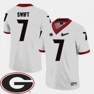 2018 SEC Patch White College Football #7 D'Andre Swift UGA Jersey Men 237085-632