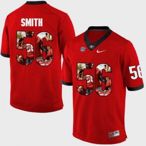 For Men's #56 Red Garrison Smith UGA Jersey Pictorial Fashion 383463-710