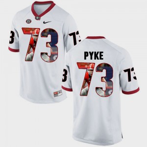 Greg Pyke UGA Jersey Pictorial Fashion White #73 For Men's 810849-740