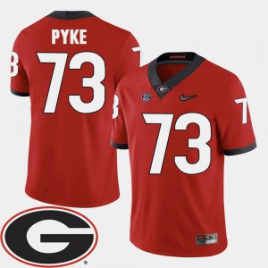 #73 College Football Men's 2018 SEC Patch Greg Pyke UGA Jersey Red 733032-893
