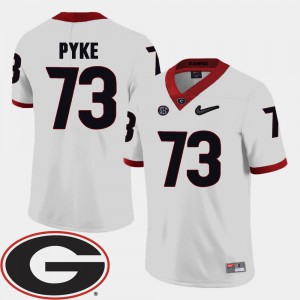 College Football 2018 SEC Patch #73 White Greg Pyke UGA Jersey Men's 565140-395