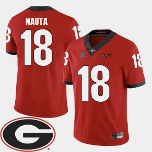 Red 2018 SEC Patch Isaac Nauta UGA Jersey For Men's College Football #18 648488-478