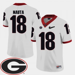 #18 For Men's 2018 SEC Patch Isaac Nauta UGA Jersey College Football White 625253-374
