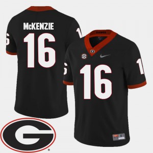 For Men's College Football Black Isaiah McKenzie UGA Jersey 2018 SEC Patch #16 896497-473