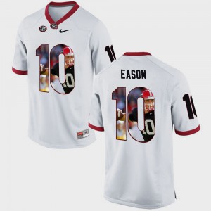 Jacob Eason UGA Jersey Mens White Pictorial Fashion #10 152503-302