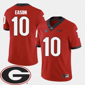 College Football 2018 SEC Patch For Men Jacob Eason UGA Jersey #10 Red 481910-168