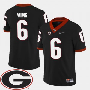 Black #6 Javon Wims UGA Jersey College Football For Men 2018 SEC Patch 893981-946