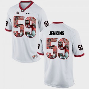 Jordan Jenkins UGA Jersey Pictorial Fashion #59 White Mens 378313-304
