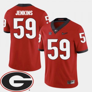 College Football Jordan Jenkins UGA Jersey 2018 SEC Patch Red Mens #59 950055-283