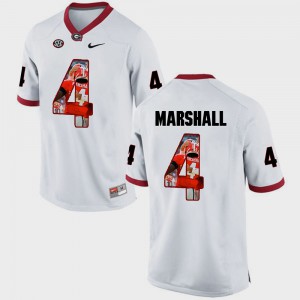 #4 White For Men's Keith Marshall UGA Jersey Pictorial Fashion 236497-591