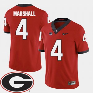 College Football #4 For Men Red 2018 SEC Patch Keith Marshall UGA Jersey 854912-208