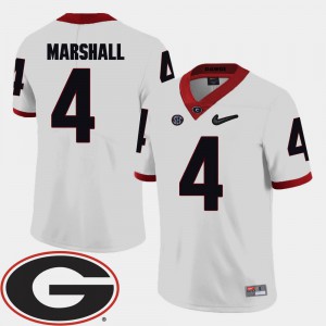 Men's #4 College Football 2018 SEC Patch White Keith Marshall UGA Jersey 925456-795