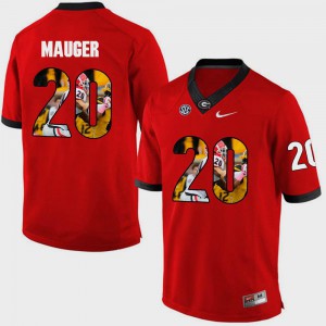 Red Pictorial Fashion #20 For Men's Quincy Mauger UGA Jersey 842225-349