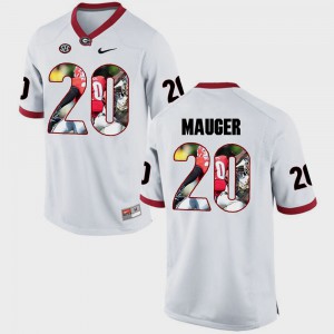 For Men Quincy Mauger UGA Jersey #20 Pictorial Fashion White 232024-565