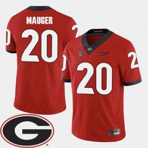 Red #20 Quincy Mauger UGA Jersey Men College Football 2018 SEC Patch 953407-775
