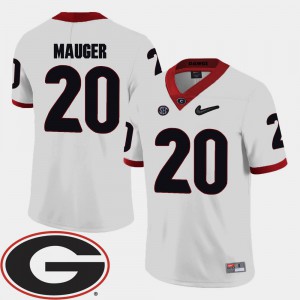 College Football #20 For Men's White 2018 SEC Patch Quincy Mauger UGA Jersey 288836-271