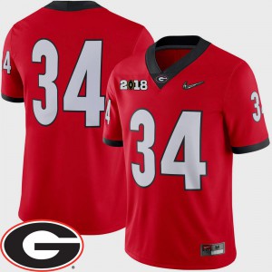 UGA Jersey 2018 National Championship Playoff Game For Men Red #34 College Football 638227-911