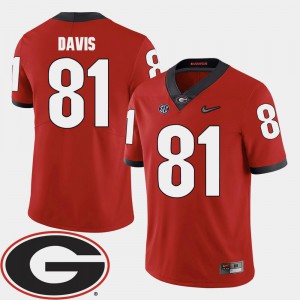 Reggie Davis UGA Jersey College Football #81 2018 SEC Patch For Men Red 520465-638