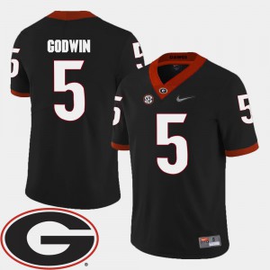 For Men College Football #5 2018 SEC Patch Black Terry Godwin UGA Jersey 628250-550