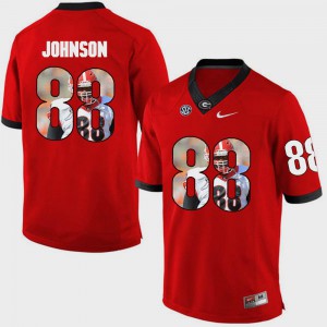 #88 Pictorial Fashion Red Toby Johnson UGA Jersey For Men's 938089-446