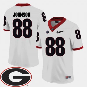 Mens Toby Johnson UGA Jersey College Football White 2018 SEC Patch #88 304807-181
