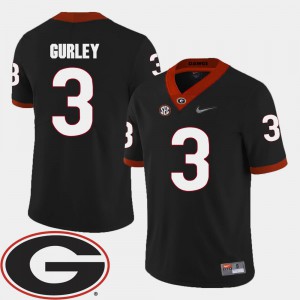 Black College Football #3 Todd Gurley UGA Jersey 2018 SEC Patch For Men 125995-610