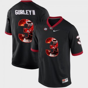 #3 Mens Black Todd Gurley II UGA Jersey Pictorial Fashion 930229-698