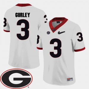 Todd Gurley UGA Jersey #3 For Men College Football White 2018 SEC Patch 395544-692