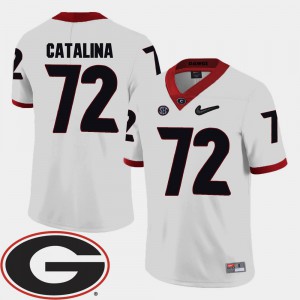 White 2018 SEC Patch Tyler Catalina UGA Jersey #72 Men College Football 839712-232
