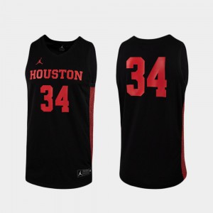 Replica Mens College Basketball #34 Houston Jersey Black 249878-835