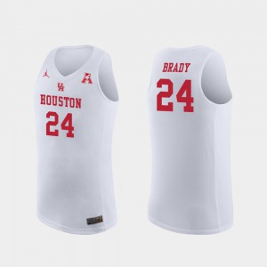 White College Basketball Breaon Brady Houston Jersey #24 For Men's Replica 266807-439