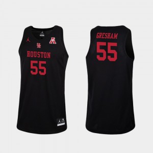 #55 Black College Basketball Men's Replica Brison Gresham Houston Jersey 622797-530