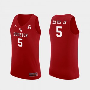 For Men Red Corey Davis Jr. Houston Jersey #5 College Basketball Replica 677813-770