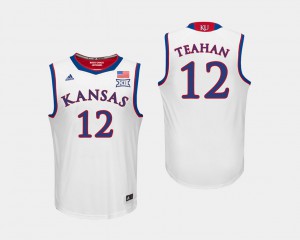 #12 Chris Teahan KU Jersey College Basketball White For Men 944221-253