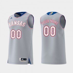 #00 Swingman College Basketball Gray Replica KU Custom Jerseys Men's 635632-823