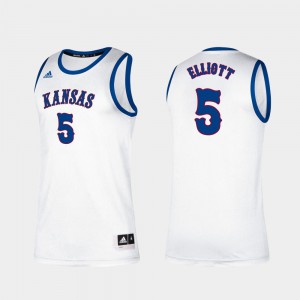 Elijah Elliott KU Jersey #5 College Basketball Men's Classic White 478760-219